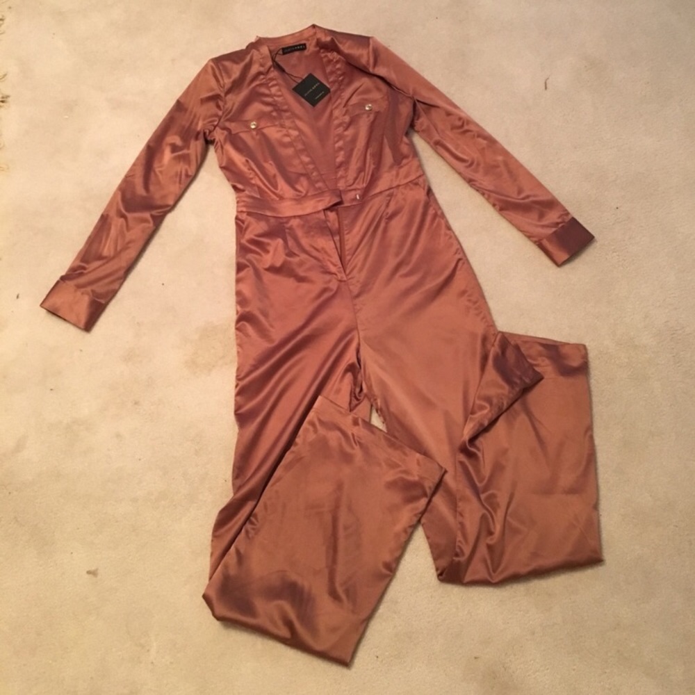 JLUXLABEL satin tan jumpsuit - Picture 2 of 3
